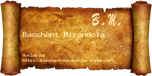 Baschant Mirandola névjegykártya